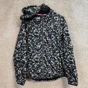 Tommy Hilfiger Sport women's windbreaker Large black /grey digital camo‎ jacket